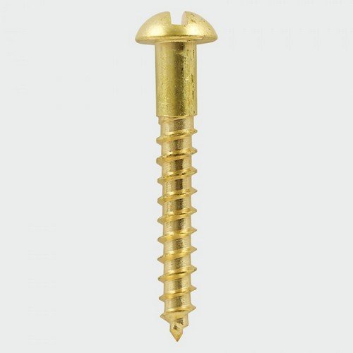TIMco 06112RBS Brass Woodscrew Slotted Round 6 x 1.1/2" Box of 200